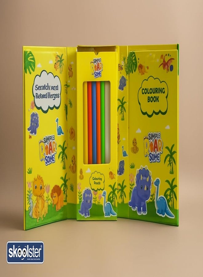Skoolster Premium Coloring Book 3 Fold Set | Rainbow Scratchpad & Coloring Book with Pencil Colors | Ideal for Young Kids & Gifting (Pink) - Image 4